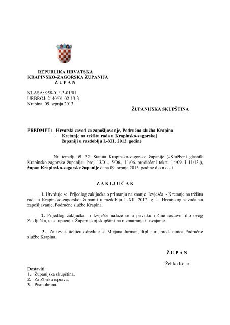 republika hrvatska krapinsko-zagorska Å¾upanija Å¾upanijska skupÅ¡tina