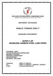 supply of seamless carbon steel line pipes - Ceylon Petroleum ...