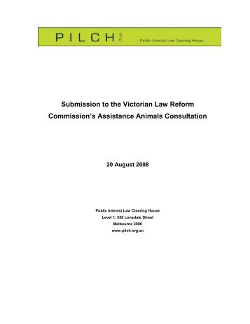 Submission: Assistance Animals - pilch