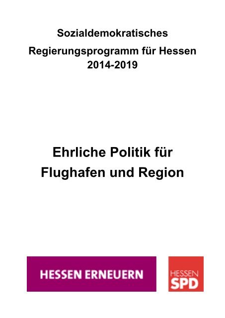 Papier "Ehrliche Politik für Flughafen und Region" - Nancy Faeser MdL