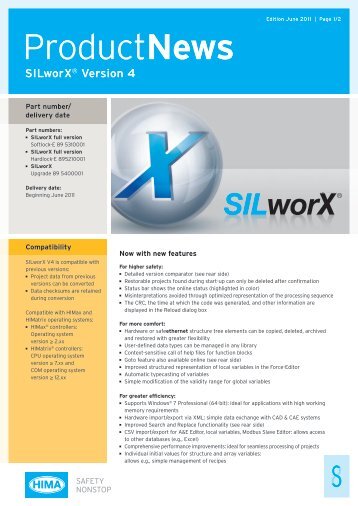 ProductNews SILworX® Version 4 - EIC2 SA