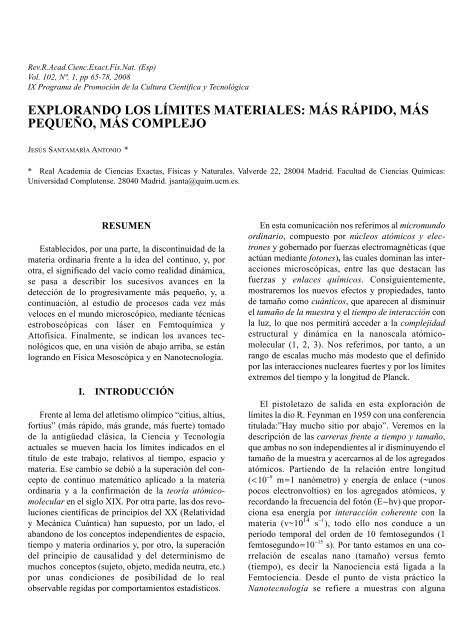 texto completo publicado de la conferencia - Real Academia de ...