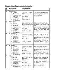 Specifications of High accuracy Multimeter Sl No. Parameter ...