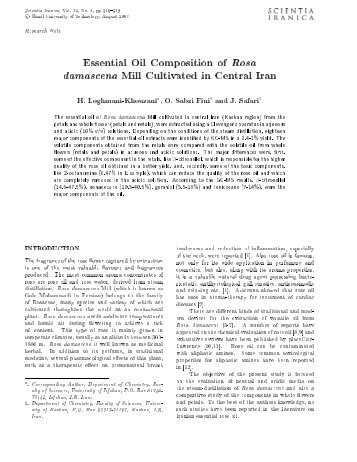 Essential Oil Composition of Rosa damascena Mill ... - Scientia Iranica