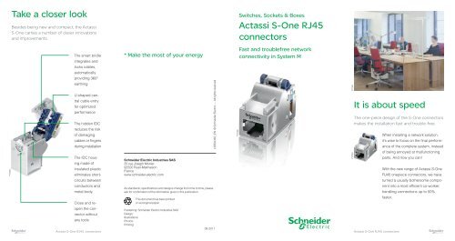 Actassi S-One RJ45 connectors Take a closer ... - Schneider Electric