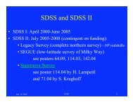 SDSS and SDSS II - xxxx sdssdp 4 7 apache - Fermilab