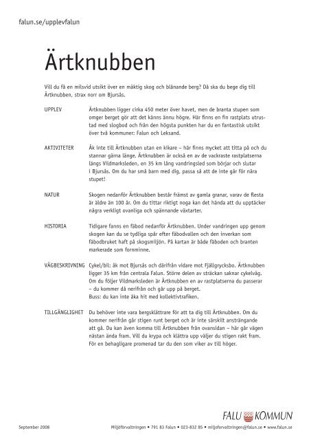 Ärtknubben – karta för utskrift (pdf 1,6 MB) - Falu Kommun