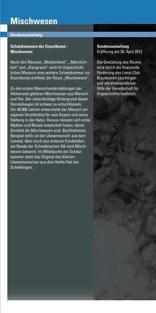 Jahresprogramm - Urgeschichtliches Museum Blaubeuren