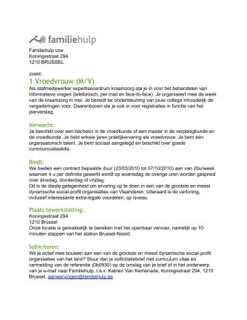 Vacature stafmedewerker expertisecentrum kraamzorg - Enzu