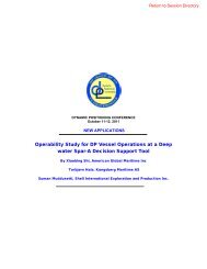 Operability Study for DP Vessel Operations at a Deep water Spar-A ...