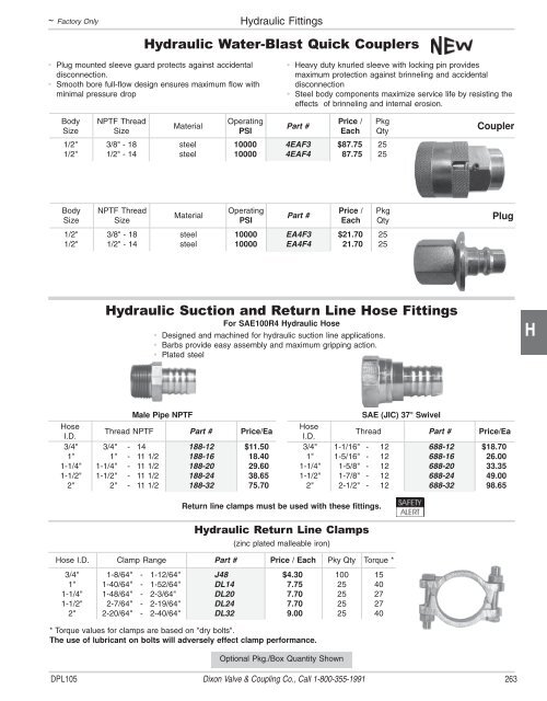 Dixon Hydraulic Fittings - Bay Port Valve & Fitting