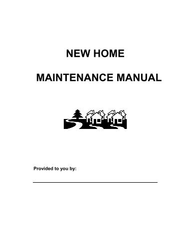 Maintenance Manual for Single Family Home - Travelers Canada