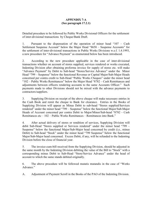 Detailed Procedure to be followed by the P.W.  - Ccamoud.nic.in