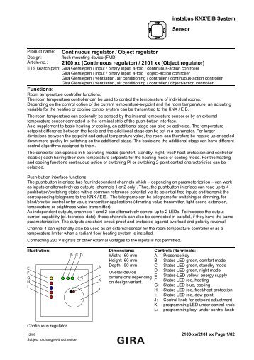 instabus KNX/EIB System Sensor Continuous ... - Download - Gira