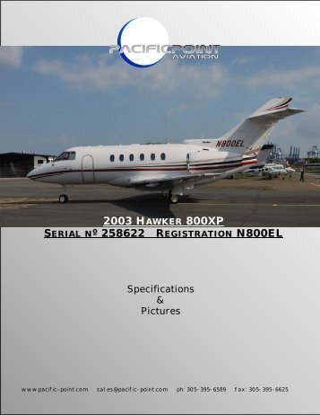 2003 hawker 800xp serial nÂº 258622 registration n800el pictures