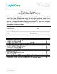Wisconsin In-Network Transportation Provider Checklist