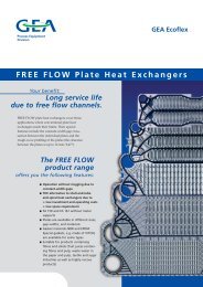 FREE FLOW Plate Heat Exchangers - GEA Heat Exchangers