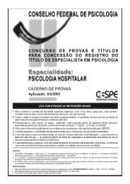 Psicologia Hospitalar - Conselho Federal de Psicologia