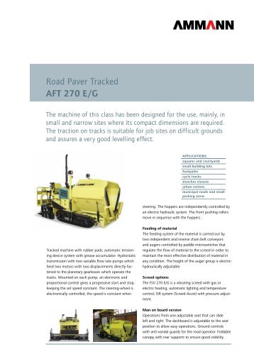 Road Paver Tracked AFT 270 E/G - Ammann Group
