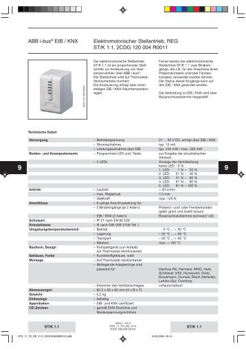 ABB i-bus® EIB / KNX Elektromotorischer Stellantrieb, REG ST/K 1.1 ...