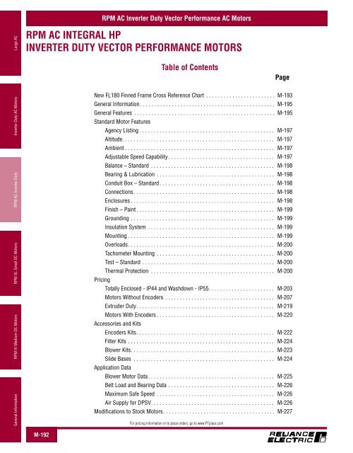 RPM AC MOTORS Reliance Electric
