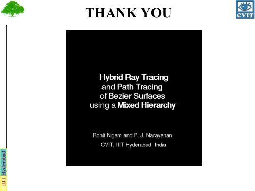 Ray Tracing Bezier Surface - IIIT Hyderabad