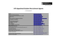 UTS Appointed Student Recruitment Agents - University of ...
