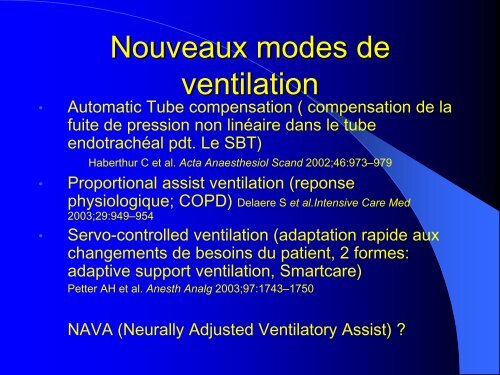 Le sevrage de la ventilation mécanique chez un malade difficile A ...