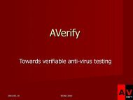 KEYNOTE TALK AVerify: AN OPEN-SOURCE ANTI-VIRUS - Eicar