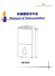 抽濕機使用手冊Manual of Dehumidifier