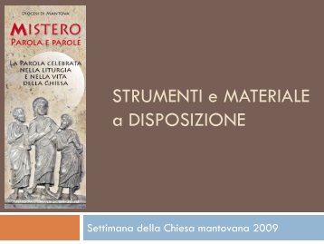 Strumenti e Materiale a disposizione - Diocesi di Mantova