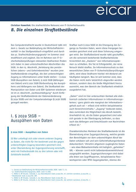 Die strafrechtliche Relevanz von IT-Sicherheitsaudits (pdf, 735 - Eicar