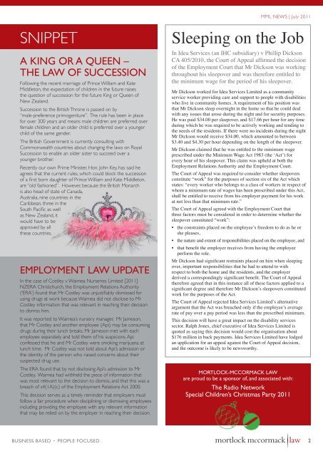 Mortlock McCormack Law Newsletter Issue 12