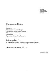 Fachgruppe Design Lehrangebot / Kommentiertes ...