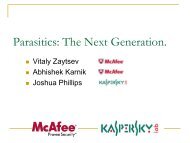 Parasitics: The Next Generation. - Eicar