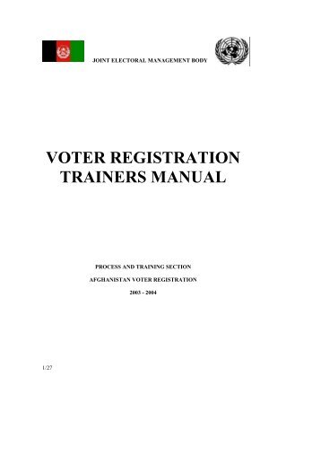 Voter Registration Manual for Trainers - ACE Electoral Knowledge ...