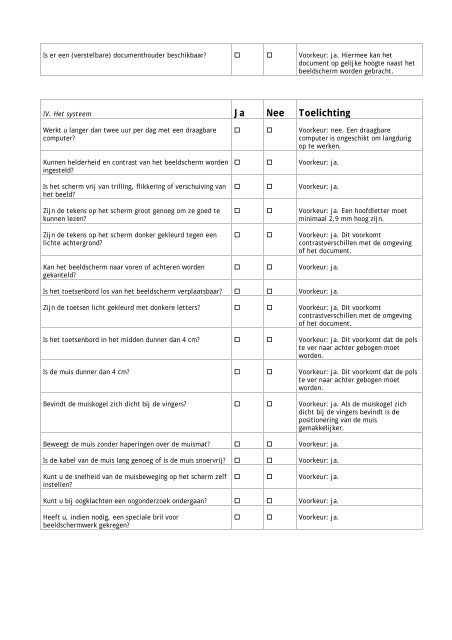 Checklist beeldschermwerk - Arbo Online