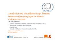 JavaScript and VisualBasicScript Threats: - Eicar