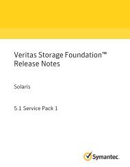 Veritas Storage Foundation™ Release Notes: Solaris