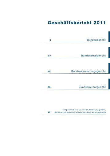 2011 (PDF) - Die Gerichte der Schweizerischen Eidgenossenschaft