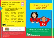 I have the right to be safe brochure - Family Planning Queensland