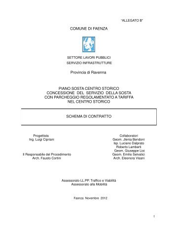 COMUNE DI FAENZA Provincia di Ravenna PIANO SOSTA ...