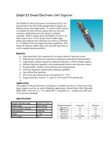 Delphi E3 Diesel Electronic Unit Injector