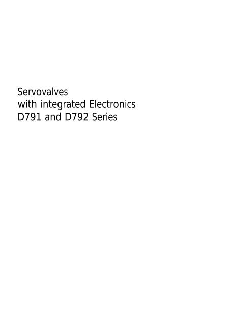 Servovalves with integrated Electronics D791 and D792 Series