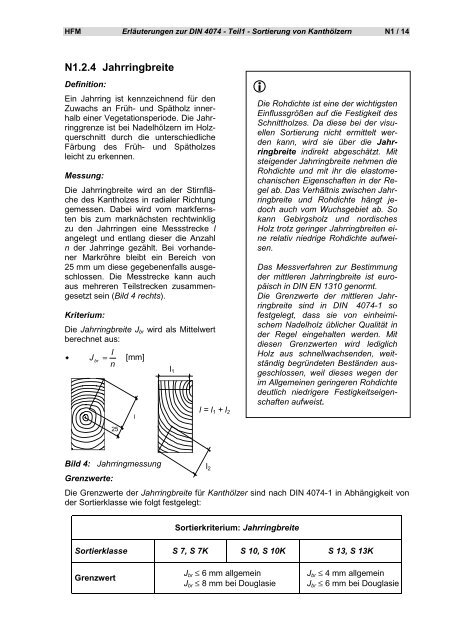 Sortierhilfen und Erläuterungen zur Anwendung der DIN  4074 in der ...