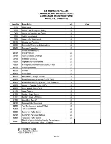 4C Bid Schedule of Values - LS - IFB - SWMD-09-03.pdf