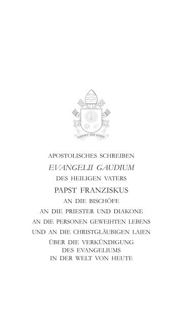 Apostolisches Schreiben 'Evangelii gaudium', Papst Franziskus