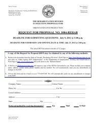 request for proposal no. 1004-rehab - Nevada Department of ...