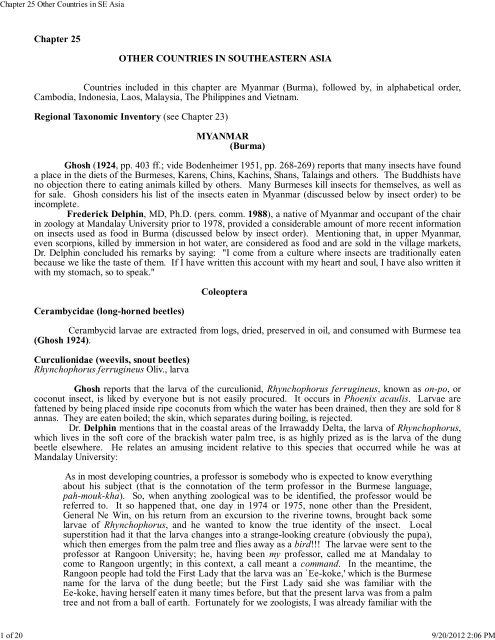 Chapter 25. Other Countries in Southeastern Asia - Russell Labs ...