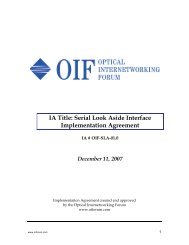 IA Title: Serial Look Aside Interface Implementation Agreement - OIF